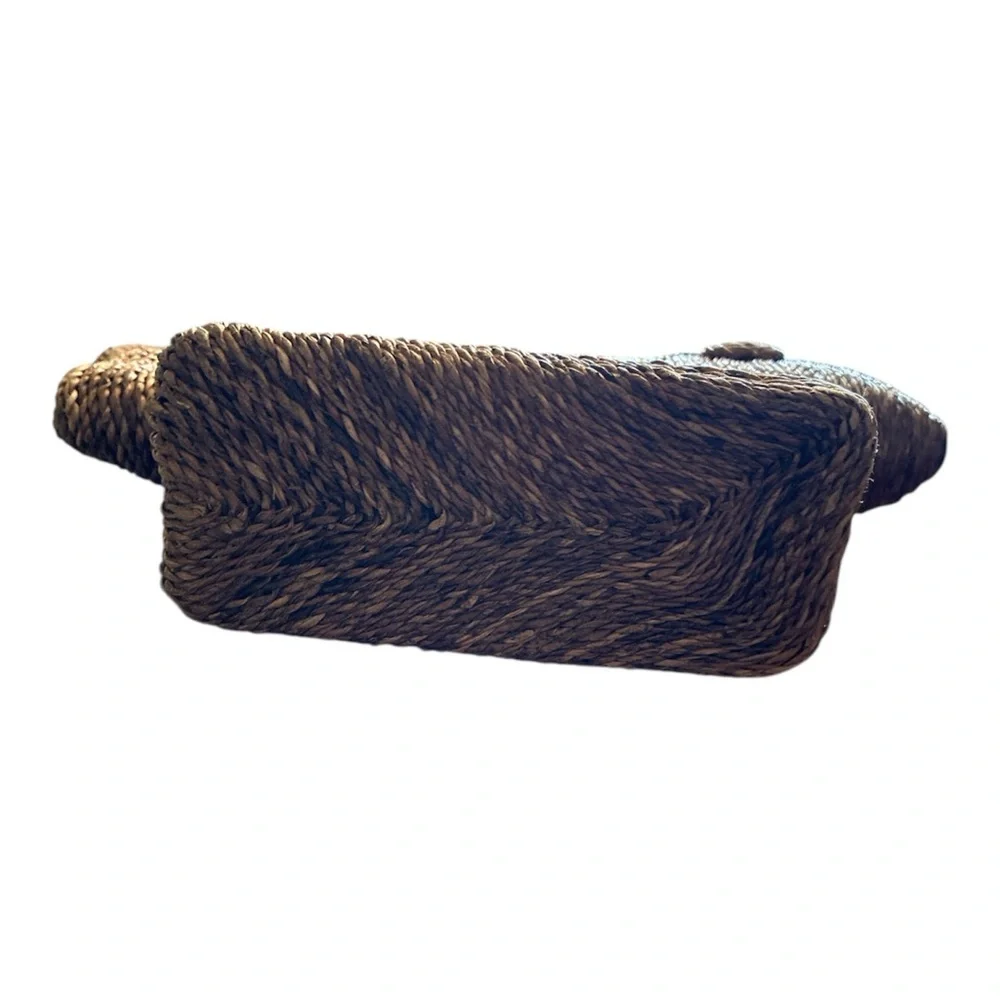Fish Table Sculpture Jute Woven Rope Wrap Shelf Sitter Beach Coastal Decor Brown